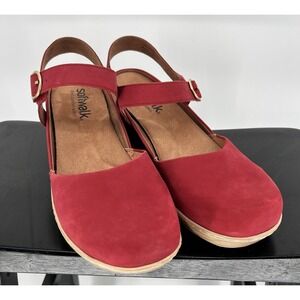 Softwalk Women's Mabelle Mary Jane Clogs Nubuck Red Size 11 N